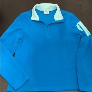 Danskin 1/4 zip pullover fleece turquoise blue